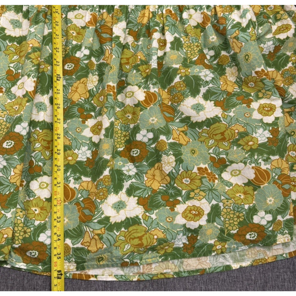 D'Ascoli Women Dress Green Lulu Mini Floral V Neck A Line Cottagecore Boho M - Picture 5 of 7